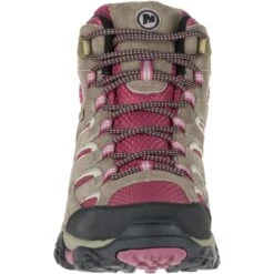 MERRELL Women's Moab 2 Mid Waterproof Hiking Boots, Boulder/ Blush -Women Activewear 2033039 201 alt5