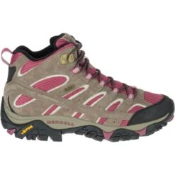MERRELL Women's Moab 2 Mid Waterproof Hiking Boots, Boulder/ Blush -Women Activewear 2033039 201 alt6