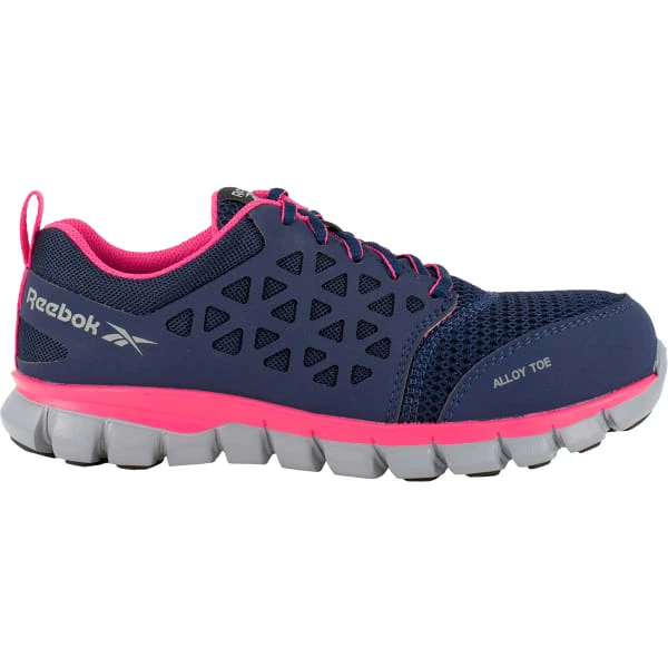 REEBOK WORK Women's Sublite Cushion Work Alloy Toe Athletic Oxford Sneakers, Navy/Pink 4 REEBOK WORK Women's Sublite Cushion Work Alloy Toe Athletic Oxford Sneakers, Navy/Pink - Image 2