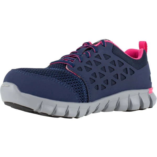REEBOK WORK Women's Sublite Cushion Work Alloy Toe Athletic Oxford Sneakers, Navy/Pink 6 REEBOK WORK Women's Sublite Cushion Work Alloy Toe Athletic Oxford Sneakers, Navy/Pink - Image 4