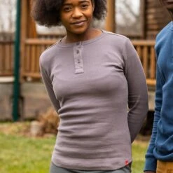 EMS Women's Lakeside Waffle Long-Sleeve Henley 8 EMS Women's Lakeside Waffle Long-Sleeve Henley -Women Activewear 2062028 006 alt2