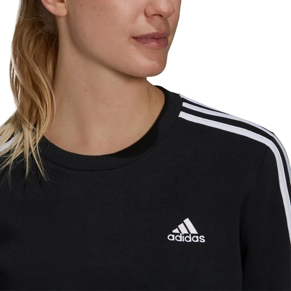 ADIDAS Women's Essential 3-Stripes Fleece Sweatshirt 7 ADIDAS Women's Essential 3-Stripes Fleece Sweatshirt - Image 5