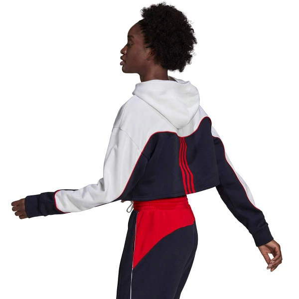 ADIDAS Women's Essentials Colorblock 3-Stripe Hoodie 6 ADIDAS Women's Essentials Colorblock 3-Stripe Hoodie - Image 4