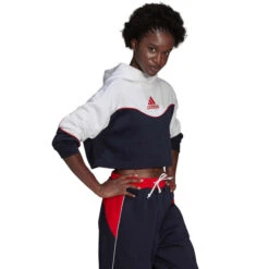 ADIDAS Women's Essentials Colorblock 3-Stripe Hoodie 14 ADIDAS Women's Essentials Colorblock 3-Stripe Hoodie -Women Activewear 2077980 402 alt4