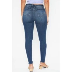 YMI Juniors' WannaBettaButt Vintage 1-Button Skinny Jeans -Women Activewear 2078091 405 alt2