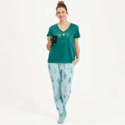 LIFE IS GOOD Women's Wildflowers Snuggle Up Relaxed Sleep Vee 9 LIFE IS GOOD Women's Wildflowers Snuggle Up Relaxed Sleep Vee -Women Activewear 2082678 308 alt3