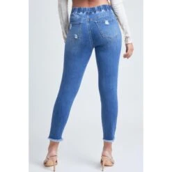 YMI Juniors' High-Rise Denim Ankle Jogger -Women Activewear 2083004 405 alt1