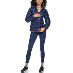 TOMMY HILFIGER Women's Lightweight Hooded Packable Puffer Jacket -Women Activewear 2083079 402 alt3