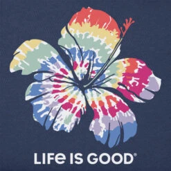 LIFE IS GOOD Women's Tie Dye Hibiscus Crusher-LITE Short-Sleeve Tee -Women Activewear 2086102 403 alt1