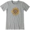 LIFE IS GOOD Women's Scribbled Sunflower Short-Sleeve Crusher Tee 1 LIFE IS GOOD Women's Scribbled Sunflower Short-Sleeve Crusher Tee -Women Activewear 2086111 004 main
