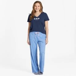 LIFE IS GOOD Women's Three Daisies Snuggle Up Relaxed Short-Sleeve Sleep Vee 7 LIFE IS GOOD Women's Three Daisies Snuggle Up Relaxed Short-Sleeve Sleep Vee -Women Activewear 2087634 403 alt3