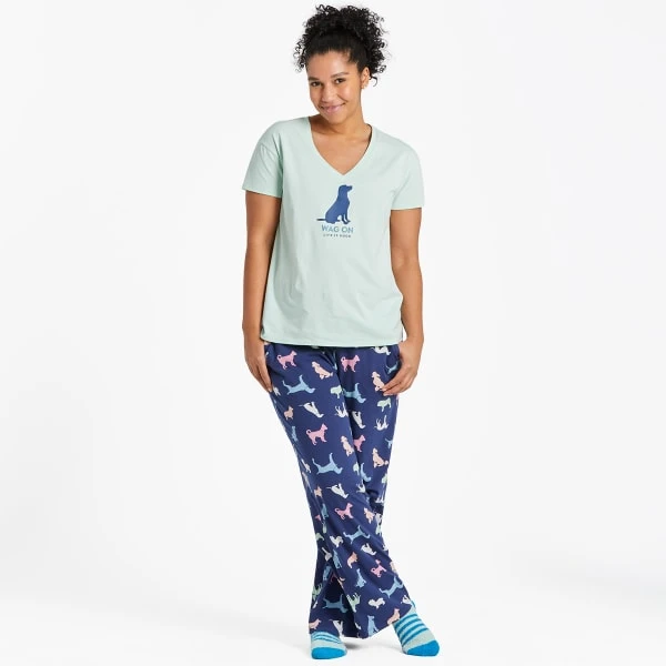 LIFE IS GOOD Women's Wag On Lab Snuggle Up Relaxed Short-Sleeve Sleep Vee 6 LIFE IS GOOD Women's Wag On Lab Snuggle Up Relaxed Short-Sleeve Sleep Vee - Image 4