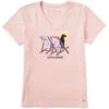 LIFE IS GOOD Women Tie Dye Dog Beach Chairs Short-Sleeve Vee -Women Activewear 2087652 607 main