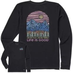 LIFE IS GOOD Women's Life Isn't Easy Long-Sleeve Crusher-LITE Tee