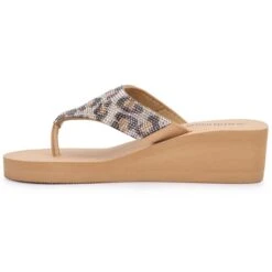 OLIVIA MILLER Women's Animal Print Wedge Sandals -Women Activewear 2087791 205 alt2